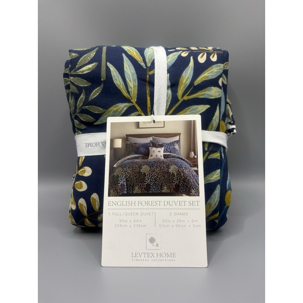 Levtex Home English Forest Cotton FULL / QUEEN Duvet Cover & Pillowsham Set